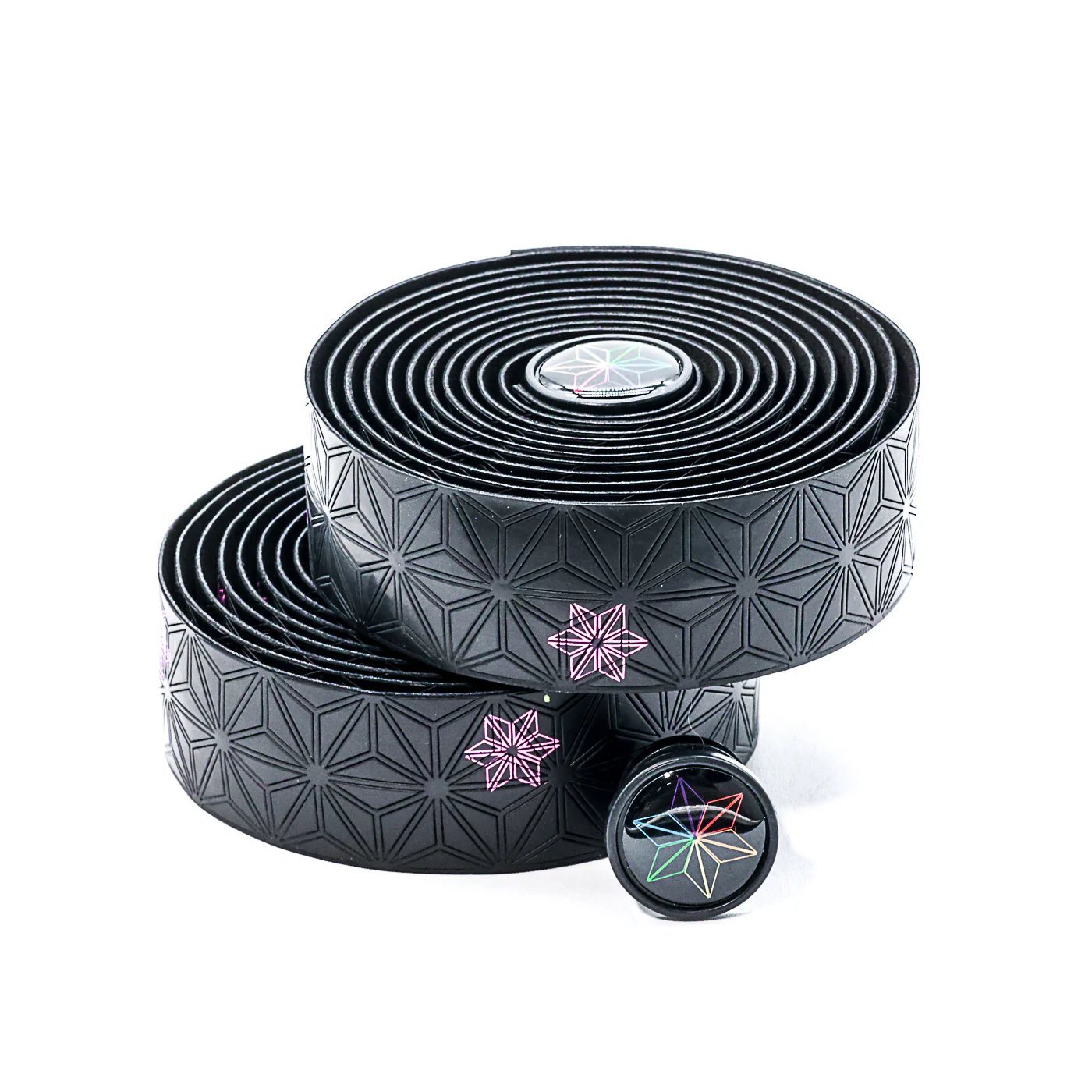 Super Sticky Kush Bicycle Handlebar Tape - Black with Pink Stars - Image 3