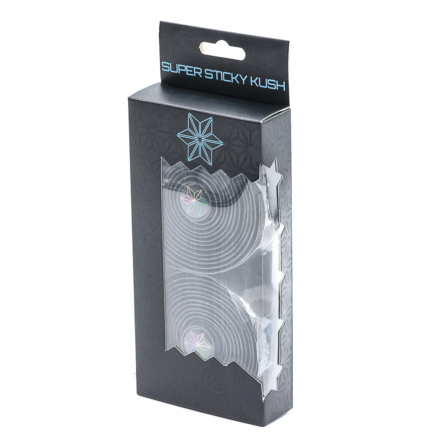 Super Sticky Kush Bicycle Handlebar Tape - Black with Blue Stars - Image 2