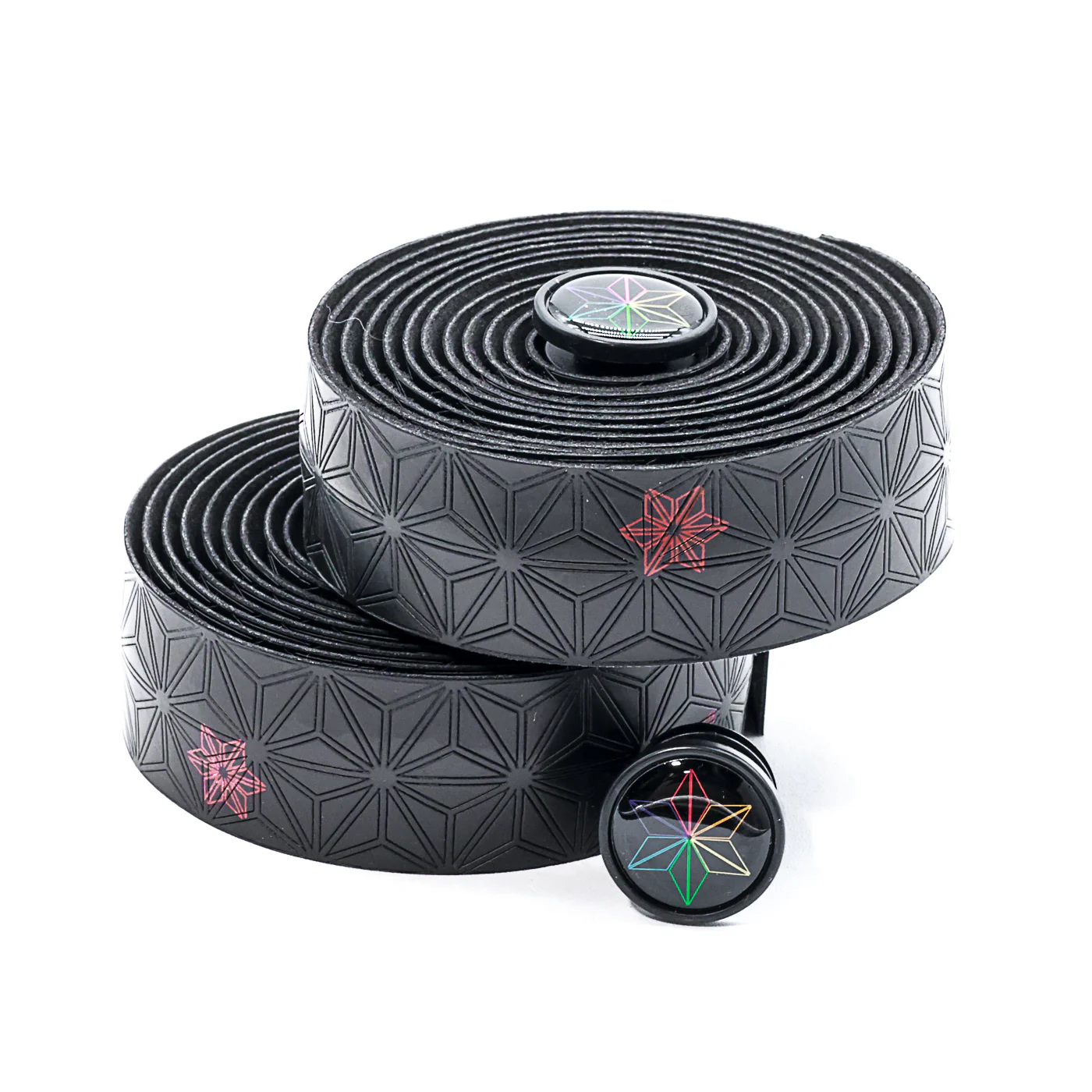 Super Sticky Kush Bicycle Handlebar Tape - Black with Red Stars - Image 3