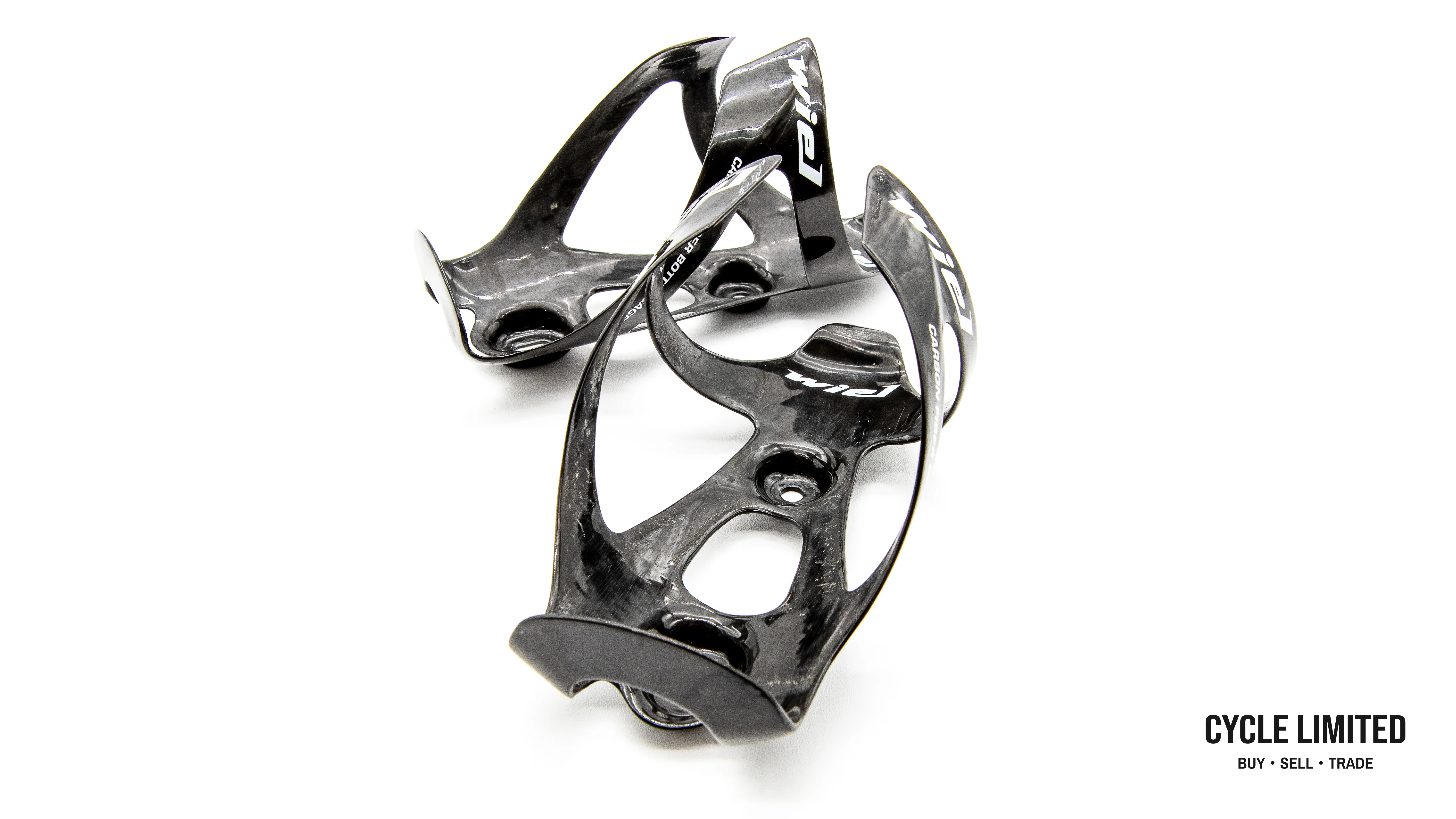 Wiel Full Carbon Fiber Water Bottle Cage Pair Black Glossy 48g - Image 4