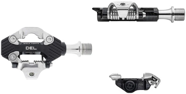 Wolf Tooth DEL Gravel Race Clipless Pedals - Single Sided Clipless, Alloy, 9/16", Pair, Shimano SPD