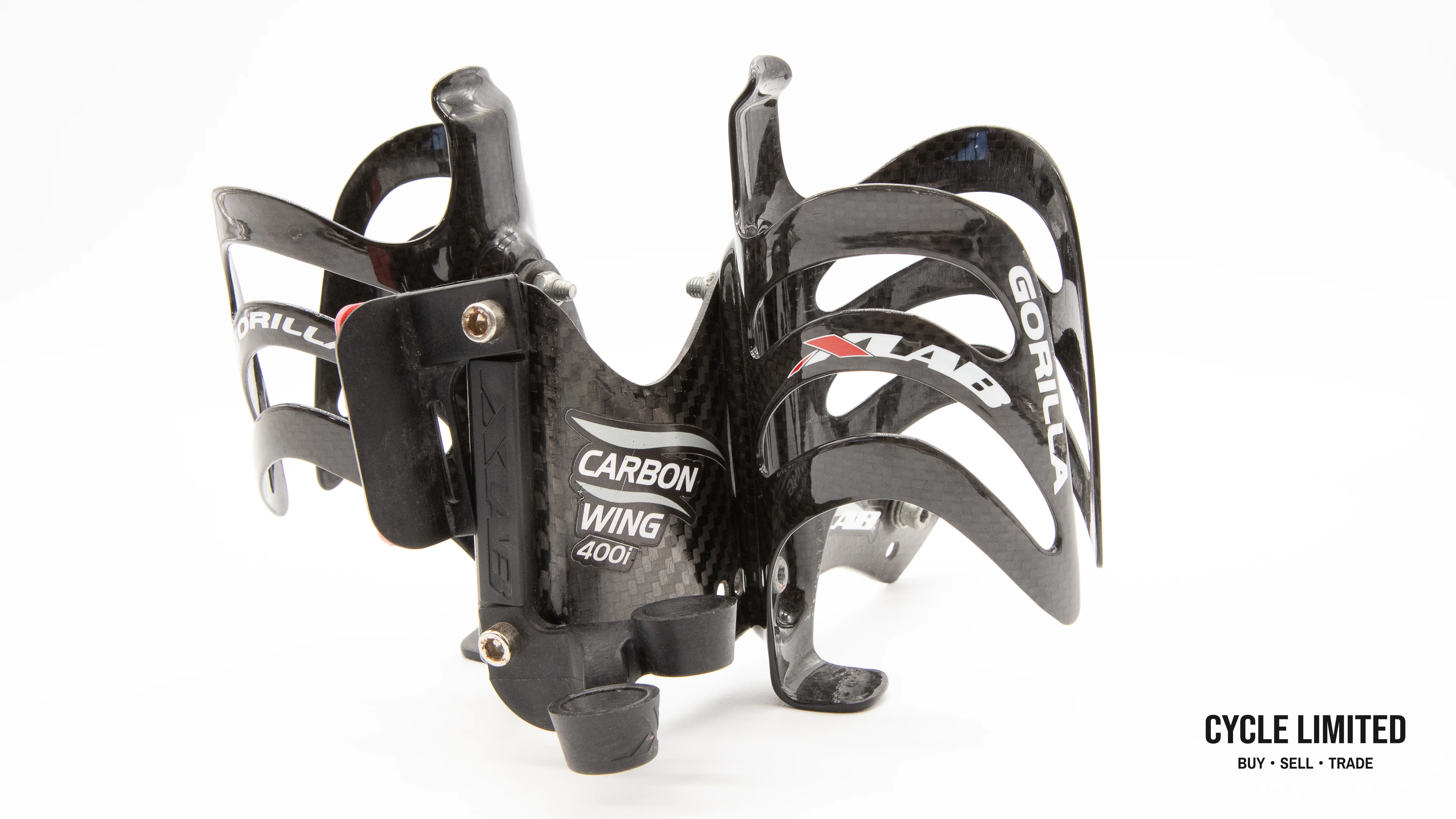 XLAB Carbon Wing 400i Water Bottle Cage Mount With 2 Pair Carbon Gorilla Cages 231g - Image 2