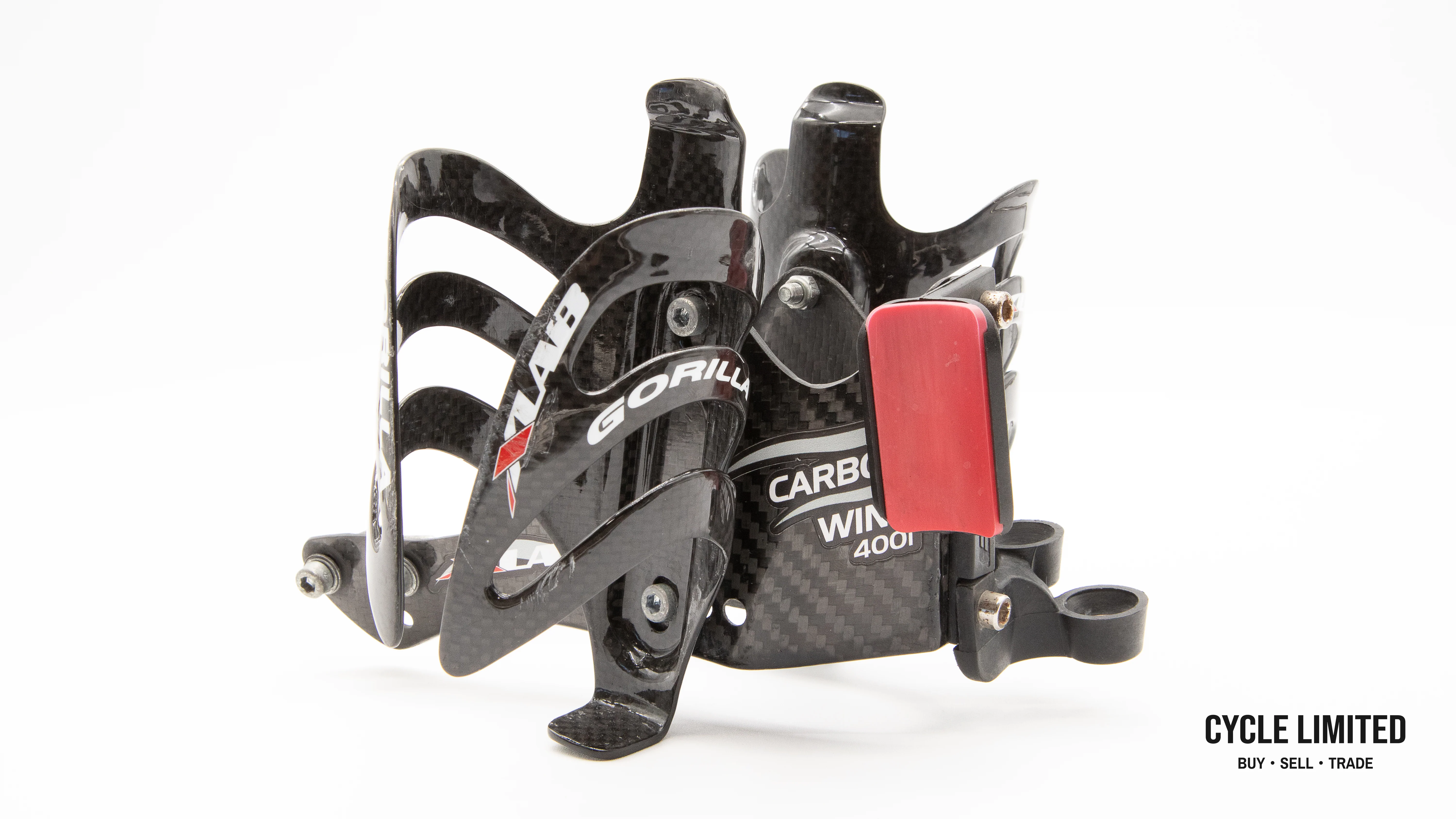 XLAB Carbon Wing 400i Water Bottle Cage Mount With 2 Pair Carbon Gorilla Cages 231g - Image 4